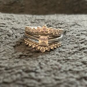 Zales celebration white gold 23 genuine diamonds wedding set.